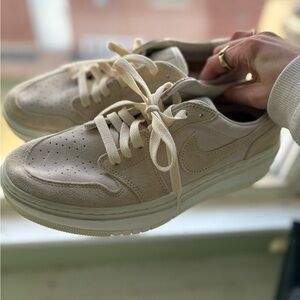 Nike Air Beige/Tan Low-Top Suede Sneakers